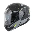 Produktbild: MTR K-4 Evo Klapphelm, als Jethelm & Integralhelm ECE 22.06 Geprüft, Motorradhelm mit Sonnenvisier, Mopedhelm mit Komfort-Innenfutter, Motorradhelm Herren & Damen, Fusion Grau/Neongelb, S