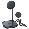 Produktbild: Acefast 15W Qi Wireless Charger iPhone MagSafe Apple AirPods Ständerhalter Magnethalter grau E6