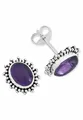 Produktbild: Ohrstecker 925 Silber Amethyst lila Stein Edelstein Ohrringe echt Silber Damen Sterling Silber Stecker Geschenk(MOS-054-01)