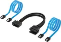 Produktbild: SABRENT SSD SATA Anschlusskit Molex 4 Pin zu 2x 15 Pin Strom 2x SATA Daten