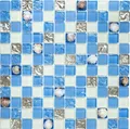 Produktbild: Mosaik Fliese Transluzent blau Glasmosaik Crystal Muschel blau für WAND BAD WC DUSCHE KÜCHE FLIESENSPIEGEL THEKENVERKLEIDUNG BADEWANNENVERKLEIDUNG Mosaikmatte Mosaikplatte