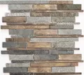 Produktbild: Mosaik Quarzit/Aluminium mix Fliesenspiegel Küche 47-XSK565 | 10 Mosaikplatten