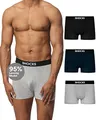 Produktbild: Snocks Premium Boxershorts Herren aus weichem Lenzing Modal (3er Pack) - Ultraleichte atmungsaktive Boxershorts. Unterwäsche Männer ohne Kratzenden Etiketten - Gr.3XL - Farbe Mix(Schwarz/Grau/Navy)