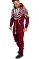 Produktbild: Amaci&Sons Herren Norweger Overall Jumpsuit Onesie Jogging Sportanzug Trainingsanzug Jogginganzug 3009 Bordeaux XL