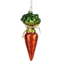 Produktbild: Christbaumschmuck 14cm Karotte Glas Handbemalt mit Glitzer Weihnachtsbaum Anhänger Weihnachten Christbaumanhänger Weihnachtsbaumschmuck Möhre Orange