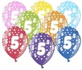 Produktbild: 10 kunterbunte Luftballons 5. Geburtstag Made in EU Ballons 5. Geburtstag Junge Mädchen Ballon Zahl 5 Metallic 30cm