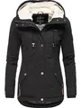Produktbild: MARIKOO Damen warme Winterjacke mit kuscheliger Kapuze Bikoo Schwarz Gr. S