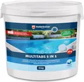 Produktbild: Veddelholzer 5 kg Multitabs 5 in 1 Chlortabletten für Pool als 20g Tabletten für Pools von 10 m³ bis 30 m³Pool Zubehör für Pools langsam lösliche