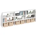 Produktbild: Bellamio Aland Dachschrägen Regal in weiß – offener Dachschrägenschrank mit 9 Fächern – Bücherregal/Kleiderschrank – platzsparender Stauraum für schräge Wände – Nischenschrank 100x268x50 (HxBxT)