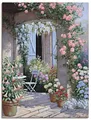 Produktbild: ARTLAND Wanddeko Leinwand Bilder Wandbild 45x60 cm Garten Blumen Natur Blüten Sommer Terrasse Malerei Kunst L1WY