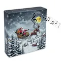 Produktbild: Weihnachts Soundbox mit Merry Christmas Melodie - 12 cm - Weihnachtsmusik Lautsprecher mit 3 m Bewegungsmelder - Weihnachten Advent Deko Musikbox Weihnachtslied Box mit Bewegungs Sensor