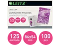 Produktbild: LEITZ iLAM Heißlaminierfolien Kreditkartenformat, 100 Stück, 54 x 86 mm, 125 mic, glänzend Laminierfolien