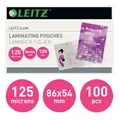Produktbild: LEITZ iLAM Heißlaminierfolien Kreditkartenformat, 100 Stück, 54 x 86 mm, 125 mic