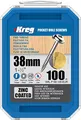 Produktbild: Kreg verzinkte Schrauben, 38 mm Schraubenlänge, 100 Stück, für Hartholz geeignet, Feingewinde, Vierkant Flachkopfschraube