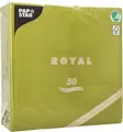 Produktbild: Servietten Papstar Royal Collection, 5 x 50 Stück, 1/4-Falz, Stoffoptik, 400 x 400 mm, Papier, olivgrün 661000