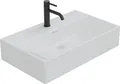 Produktbild: HAGO24 Waschbecken Keramik 605x365x130mm eckig Überlaufschutz Wandmontage Aufsatzwaschbecken strahlendes Weiß kratzfest