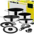 Produktbild: BRUNNER Topf-Set BRUNNER Camping Kochgeschirr Edelstahl ACADEMY NG Stapelbar, Leicht, (7-tlg) Ø 22 cm