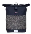 Produktbild: Elephant Rucksack Damen Mädchen Freizeitrucksack Sport Reise Schule DIN A4 Roll-Top mit Laptopfach Geheimfach Anti-Theft Daypack Large Flower 13038 (black ethno)