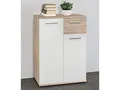 Produktbild: möbelando Kommode Standschrank Beistellkommode Highboard Anrichte Jacklin I Sonoma-Eiche/Weiß