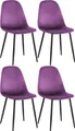 Produktbild: CLP 4er Set Esszimmerstühle Napier gepolstert bis 150 kg belastbar,lila Samt