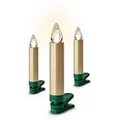Produktbild: Krinner Lumix SuperLight Flame 12er Basis-Set Kabellose Christbaumkerzen Gold