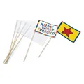 Produktbild: Colorations - Canvas Flags with Stick Weiss, 12er-Set (25163787)