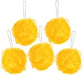 Produktbild: BRUBAKER Cosmetics - 5x Peeling- oder Massage Schwamm Badeschwamm Duschschwamm mit Aufhänger - Gelb