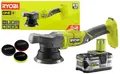 Produktbild: Ryobi Akku-Exzenter-Polierer 18V R18P-0 3x Pad + Akku 5Ah 18V RB18L50 5133002433