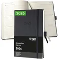 Produktbild: SIGEL C2612 Wochenplaner Wochenkalender 2026, ca. A5, schwarz, Hardcover, 192 Seiten, Gummiband, Stiftschlaufe, Archivtasche, aus nachhaltigem Papier, Kalenderbuch Conceptum