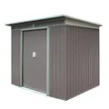Produktbild: Metall Gerätehaus Geräteschuppen Gartenhaus Schuppen Dublin grau beige 280x206cm