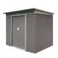 Produktbild: Metall Gerätehaus Geräteschuppen Gartenhaus Schuppen Dublin grau beige 280x206cm