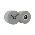 Produktbild: Kuckucksuhr Duo Cuckoo  Mausgrau  26x13x7,2cm  Rund  Stahl  Wanduhr Modern Wo...