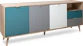 Produktbild: finori Cuba 56 Sideboard, Nachbildung Sonoma Eiche / Tricolor Maß: B x H x T ca. 180 x 71 x 40 cm