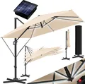 Produktbild: KESSER® Sonnenschirm Ampelschirm SUN XL 300 x 300 cm Inkl. Abdeckung +Windsicherung Drehbar Neigbar Kippbar Marktschirm Groß 360° Rotation, Gartenschirm mit Kurbel Sonnenschutz UV50+