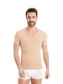 Produktbild: FINN Shapewear Herren Kompressionsshirt – Bauch-Weg Unterhemd & Body-Shaper Männer – Kurzarm Unterziehshirt aus Baumwolle für flacheren Bauch und bessere Haltung Hautfarbe Nude L