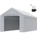 Produktbild: VEVOR Carport Garagezelt, oben + Seitenwand 3 x 6 m, Garagenzelt-Unterstandplane, wasserdicht und UV-geschützt, einfache Installation mit Spanngur... - Grau