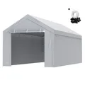 Produktbild: VEVOR Carport Garagenzelt PE Zeltgarage Lagerzelt Schuppen 3x6m Weiß Ohne Rahmen