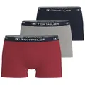 Produktbild: TOM TAILOR Boxershorts Buffer (3er Pack) weich, bequem, basic, eng, Logobund, Baumwollmix bunt|rot L