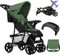 Produktbild: Lionelo Emma Buggy klein zusammenklappbar Kinderwagen mit Liegeposition Green Emerald