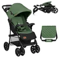 Produktbild: LIONELO Emma Plus Kinderwagen bis zu 15 kg, Kindersportwagen, leicht modern klein Buggy mit Liegeposition, zusammenklappbar, große Räder, großer Korb, Tasche Stone