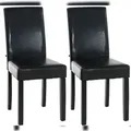 Produktbild: CLP 2er Set Esszimmerstuhl Ina Kunstleder braun/schwarz