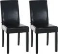 Produktbild: CLP 2er Set Esszimmerstuhl Ina Kunstleder mit Holzgestell,braun schwarz