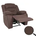 Produktbild: Fernsehsessel MCW-J57, XXL Relaxsessel TV-Liegesessel Nosagfederung Wildleder-Optik Stoff/Textil bis 200kg ~ braun