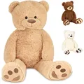 Produktbild: BRUBAKER XXL Teddybär 100 cm groß - Beige - Stofftier Plüschtier Kuscheltier