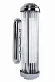 Produktbild: Art Deco Kinoleuchte nach Henry Petitot 1930, verchromte Wandlampe mit Glasstaeben, fuer zwei E-14-Leuchtmittel Spiegelleuchte XC01 Palazzo Exklusiv