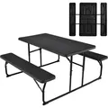 Produktbild: Costway Picknicktisch, Schwarz, Metall, Gartenmöbel, Gartenmöbel-Sets