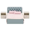 Produktbild: Lundby Schlafzimmer Puppenhaus - Möbelset 6-teilig - Puppenhauszubehör - Möbel - Schlafzimmerset - Doppelbett - Bett - Bettwäsche - Zubehör - ab 3 Jahre - Minipuppen 1:18