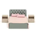 Produktbild: Lundby Basic Doppelbett & Nachttische Puppenhaus Schlafzimmer Möbel Set