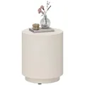 Produktbild: HOMCOM Beistelltisch Rund Nachttisch mit Beton-Optik, Couchtisch mit Fußstützen Wohnzimmertisch Sofatisch Kaffeetisch für Wohnzimmer Schlafzimmer Ø37 x 43 cm, Cremeweiß