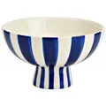 Produktbild: matches21 HOME & HOBBY Dekoschale bunt gestreift, blau weiß in Ø 17 x 10 cm - Moderne Keramik Schüssel als Wohnzimmerdeko